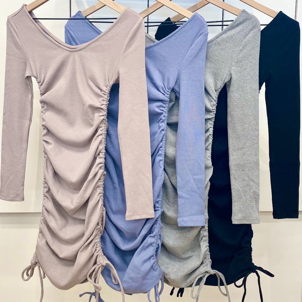 Long Sleeve Ribbed Bodycon Dress